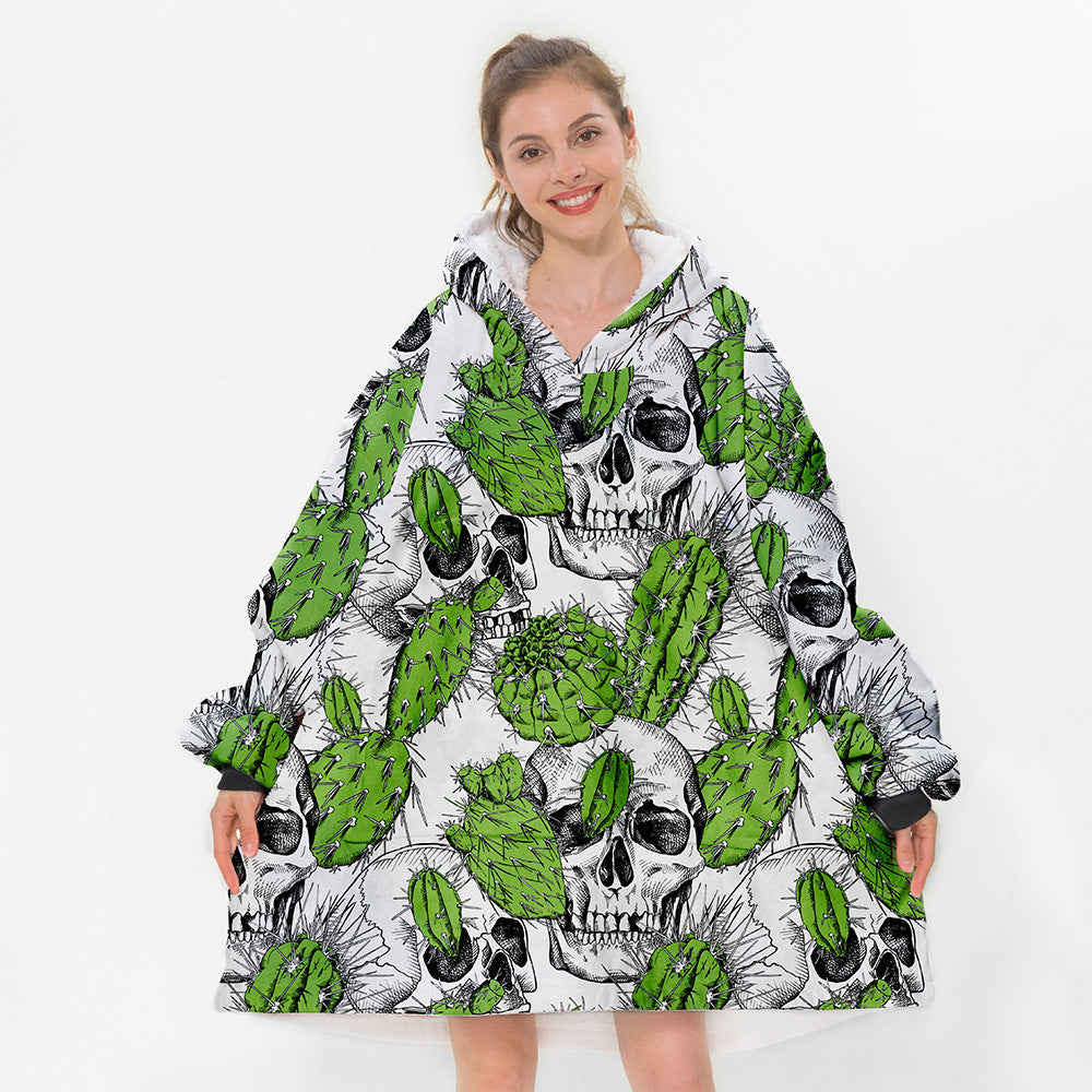 Wearable Hooded Flannel Blanket