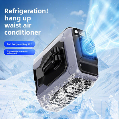 Wearable mini fan with portable charging battery