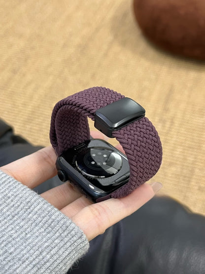 Weaving magnetic snap watch straps