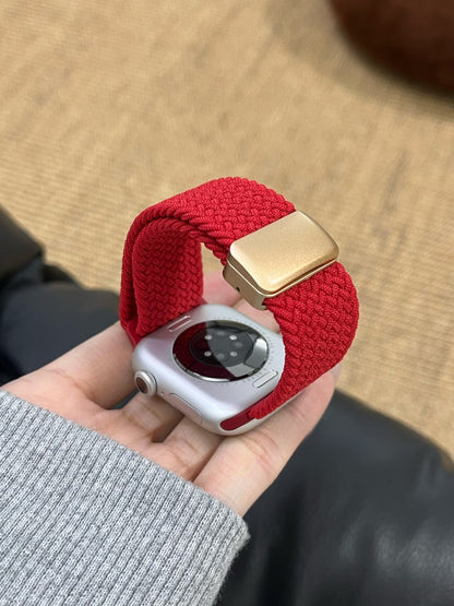 Weaving magnetic snap watch straps