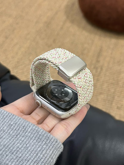 Weaving magnetic snap watch straps