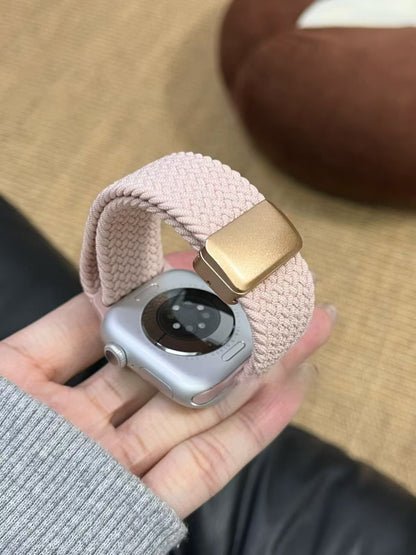 Weaving magnetic snap watch straps