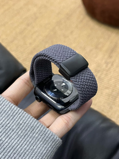 Weaving magnetic snap watch straps