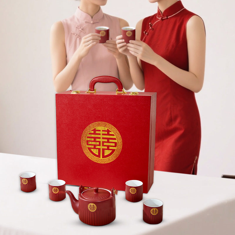 Wedding Ceramic Tea Set with Gift Box