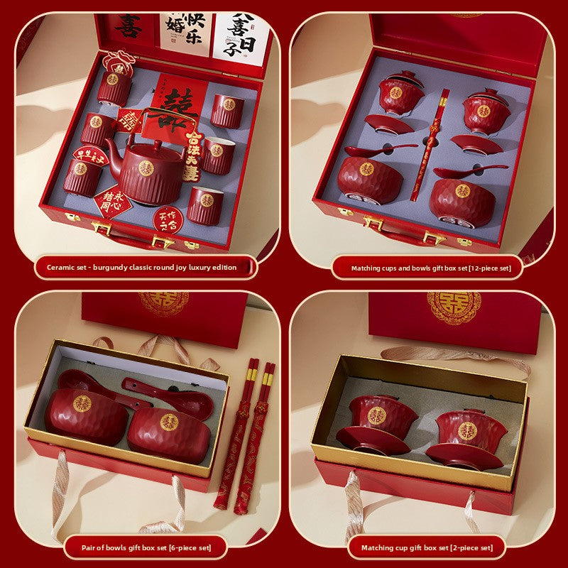 Wedding Ceramic Tea Set with Gift Box