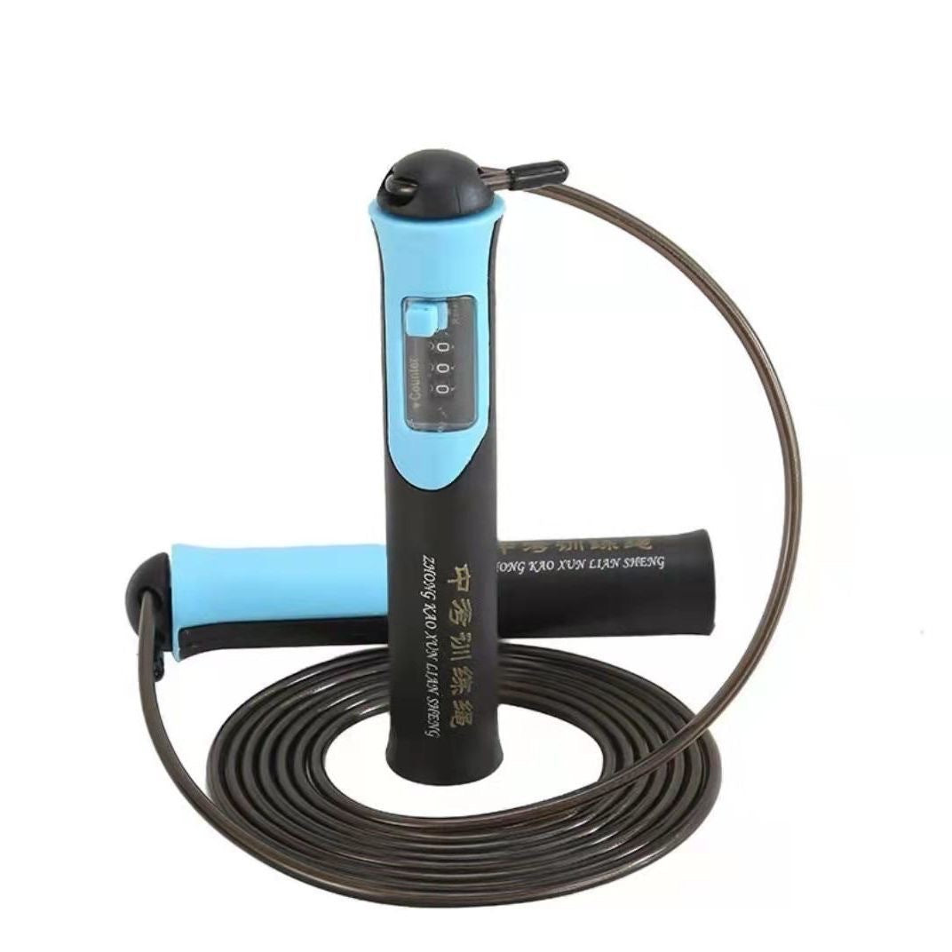Weighted Jump Rope with Steel Wire and Mechanical Counter for Fitness