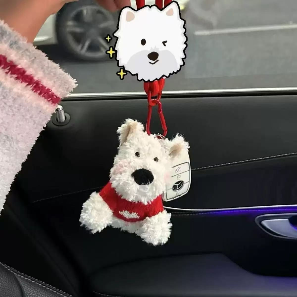 West Highland Puppy Plush Keychain Toy