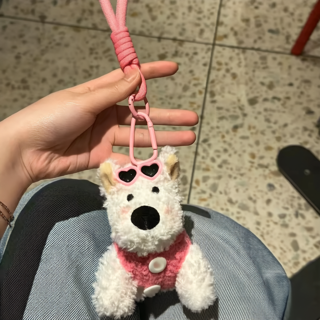 West Highland Puppy Plush Keychain Toy