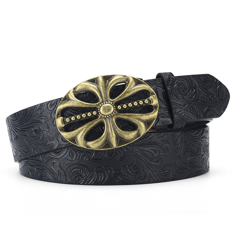 Western Denim Printed Belt