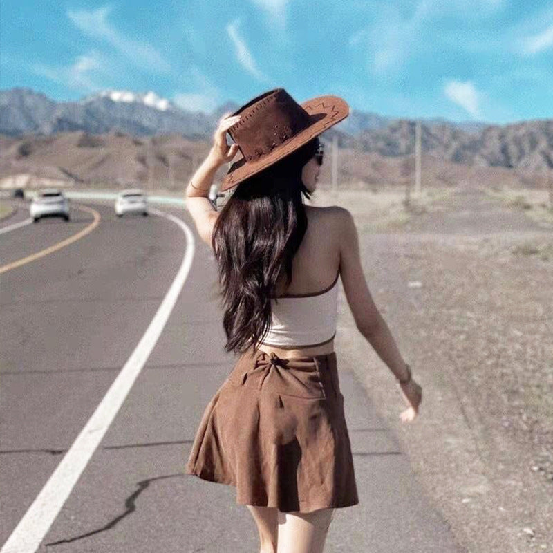 Western Style Wide Brim Sun Hat