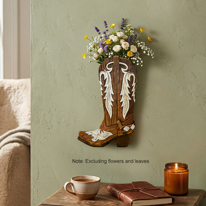 Western Style Wooden Boot Wall Decor