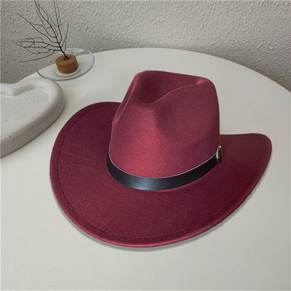 Western Style Wool Blend Cowboy Hat
