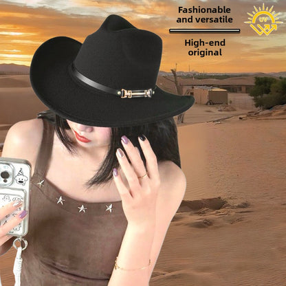 Western Style Wool Blend Cowboy Hat