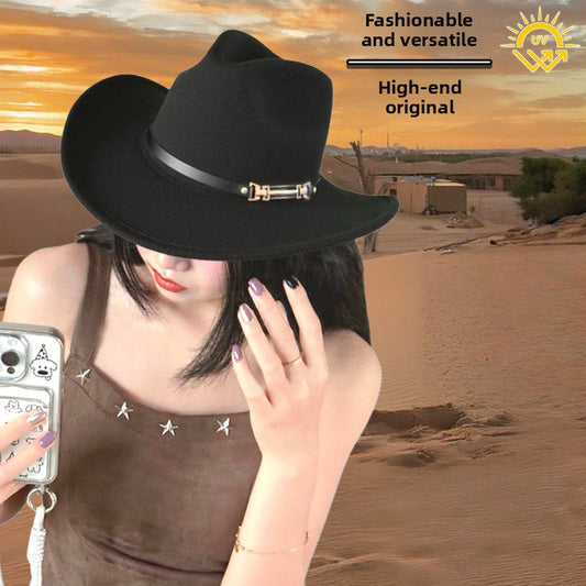 Western Style Wool Blend Cowboy Hat