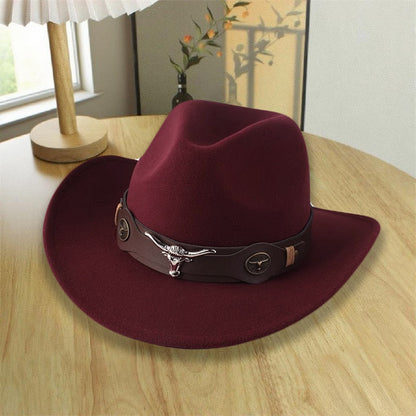 Western Style Wool Blend Cowboy Hat