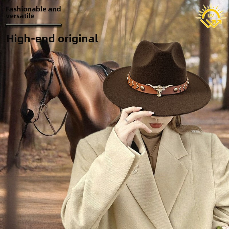 Western Style Wool Blend Cowboy Hat