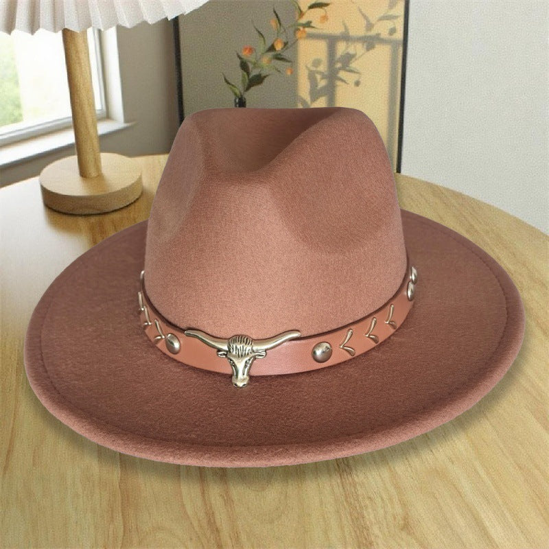 Western Style Wool Blend Cowboy Hat
