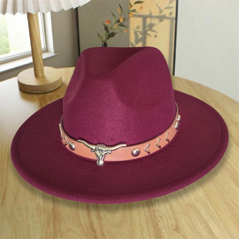 Western Style Wool Blend Cowboy Hat