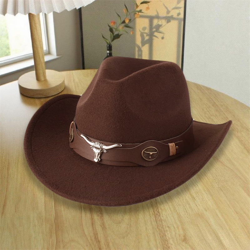 Western Style Wool Blend Cowboy Hat