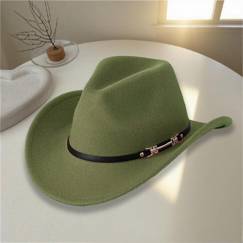 Western Style Wool Blend Cowboy Hat