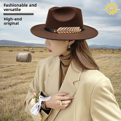 Western Style Wool Blend Cowboy Hat