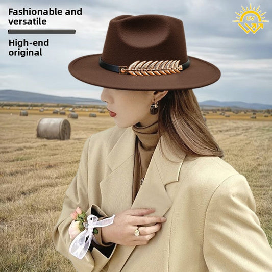 Western Style Wool Blend Cowboy Hat