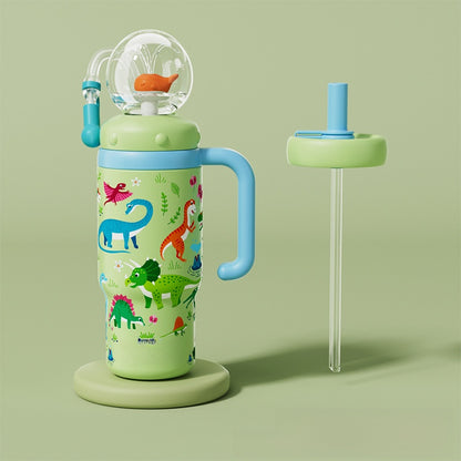 Whale Design Kids Water Bottle with Straw