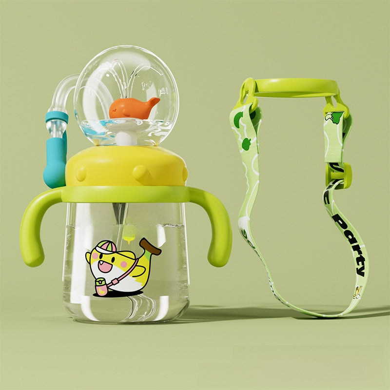 Whale Design Kids Water Bottle with Straw