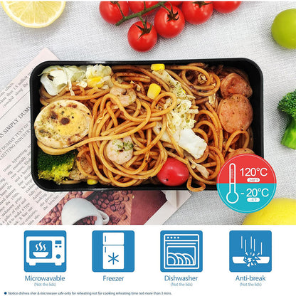Wheat Straw Bamboo Lid Double Layer Bento Lunch Box