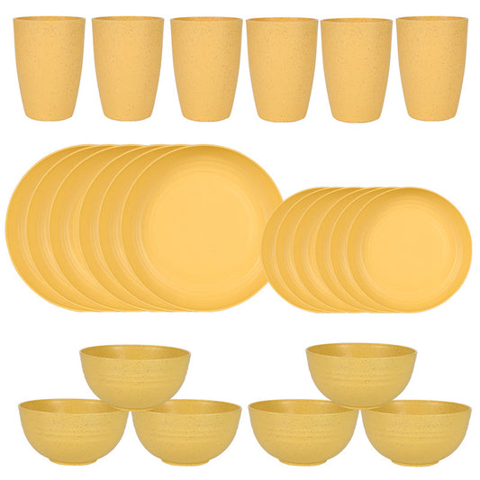 Wheat straw bowl and cup set