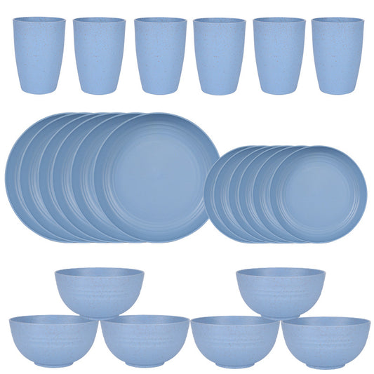 Wheat straw bowl and cup set