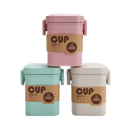 Wheat Straw Breakfast Cup with Lid