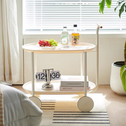 Wheeled Side Table with Storage Shelves