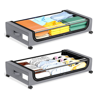 Wheels Underbed Storage Box Foldable Fabric Organizere