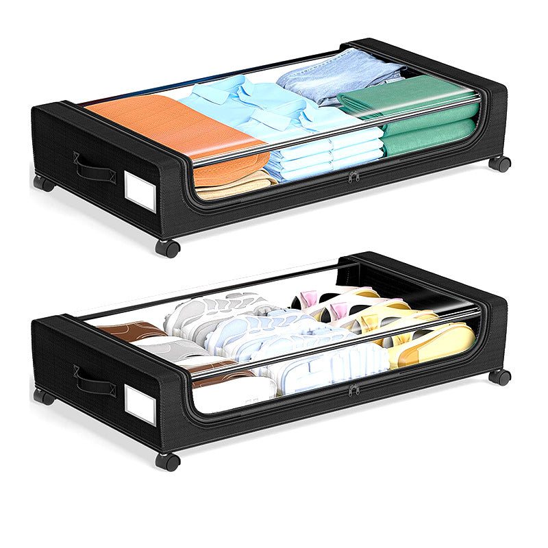 Wheels Underbed Storage Box Foldable Fabric Organizere