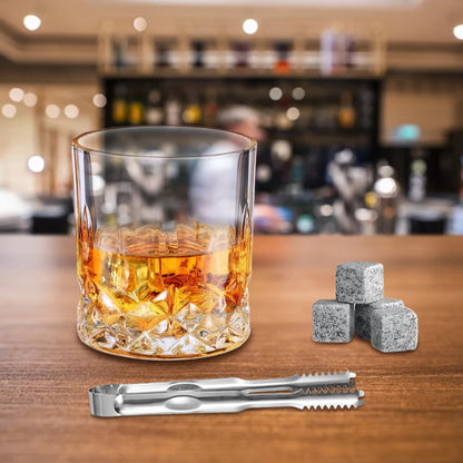 Whiskey Glass Set with Ice Stones