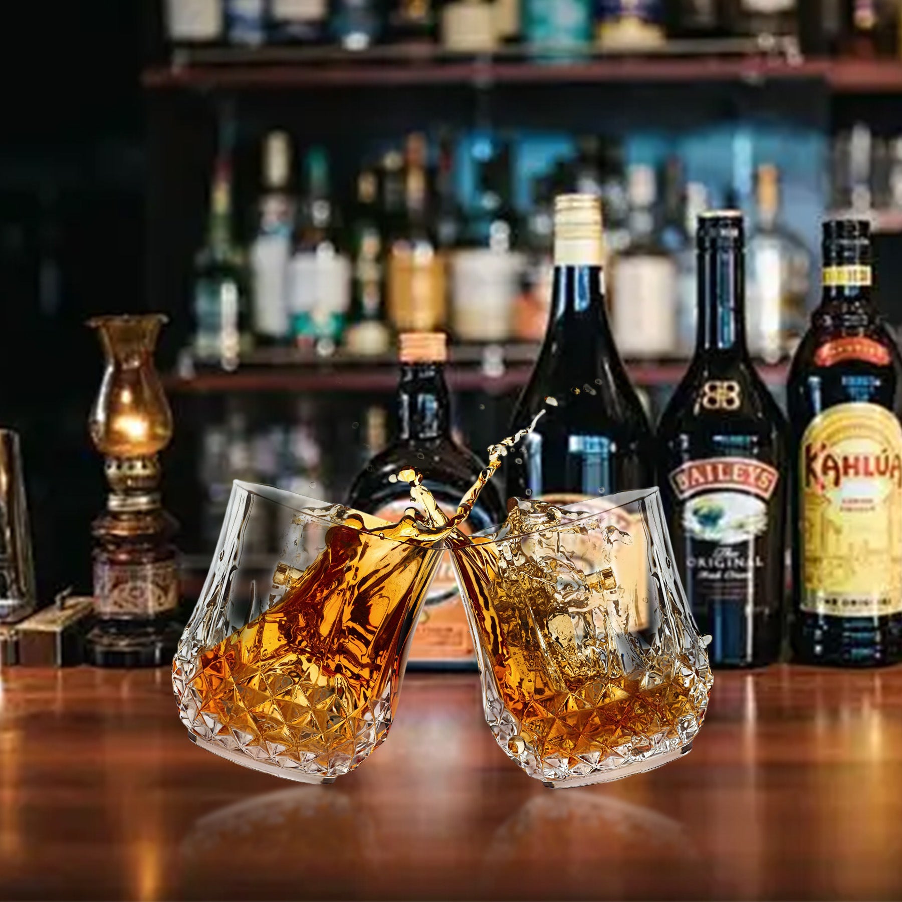 Whiskey Glass Set with Ice Stones