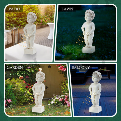 White Angel Led String Light Ornament European Style Courtyard Decoration Resin Statue Garden Atmosphere Light Desktop Creation