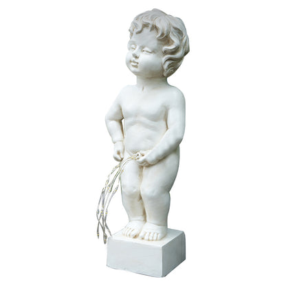 White Angel Led String Light Ornament European Style Courtyard Decoration Resin Statue Garden Atmosphere Light Desktop Creation