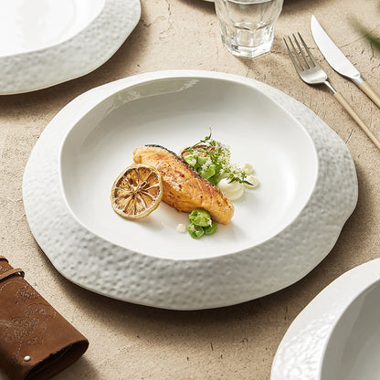 White Ceramic Dinner Plate