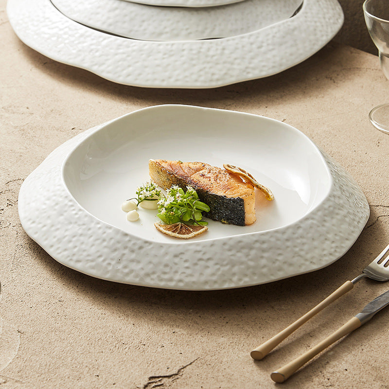 White Ceramic Dinner Plate