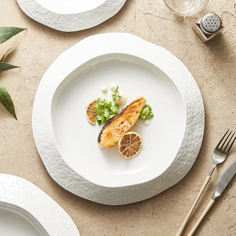 White Ceramic Dinner Plate