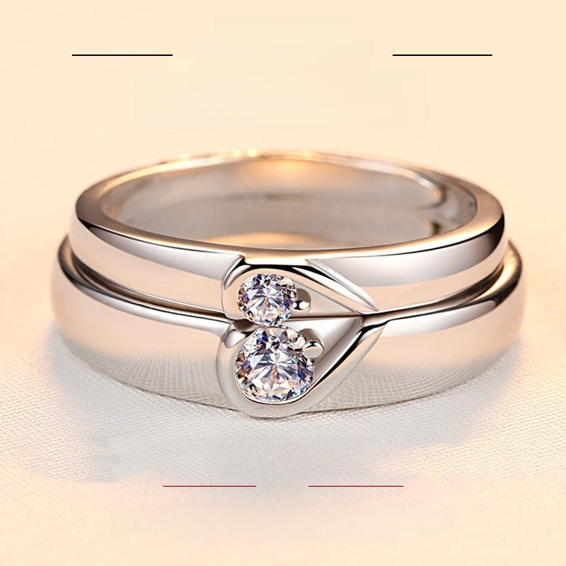 White Copper Eternal Knot Couple Ring