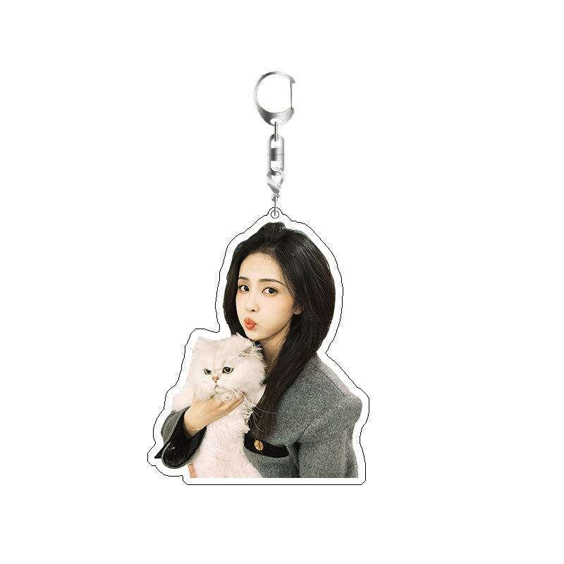 White Deer Keychain Double-sided Sandwich Acrylic Schoolbag Pendant