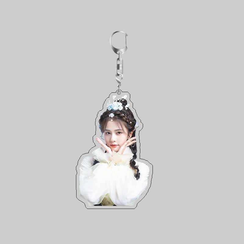 White Deer Keychain Double-sided Sandwich Acrylic Schoolbag Pendant