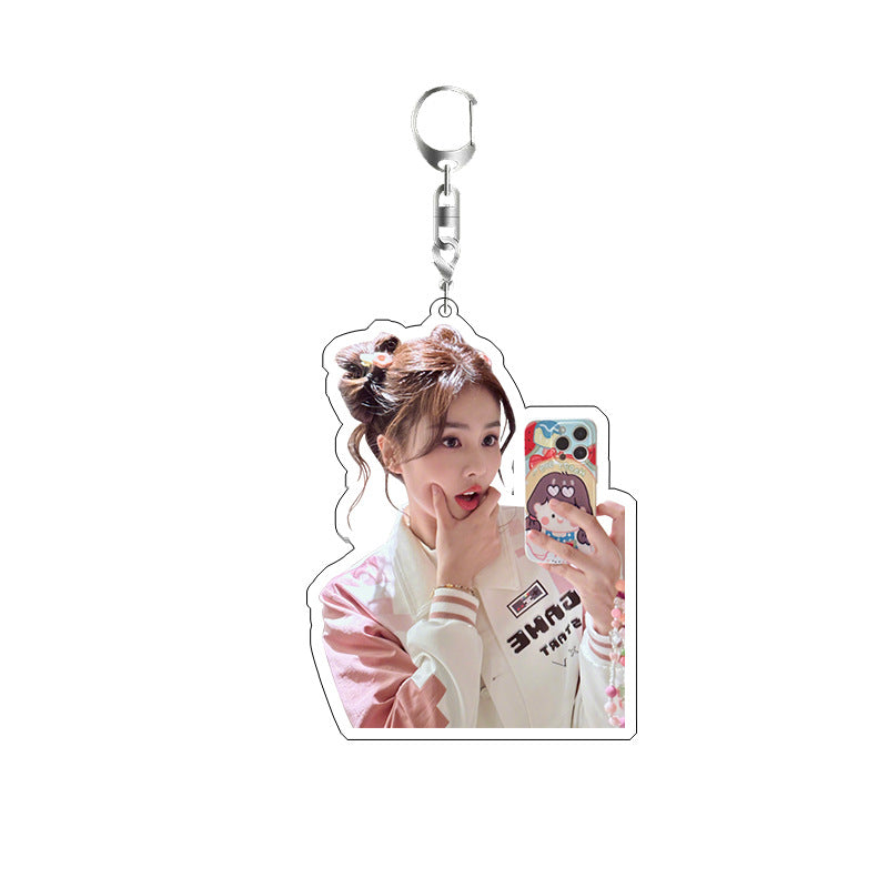 White Deer Keychain Double-sided Sandwich Acrylic Schoolbag Pendant