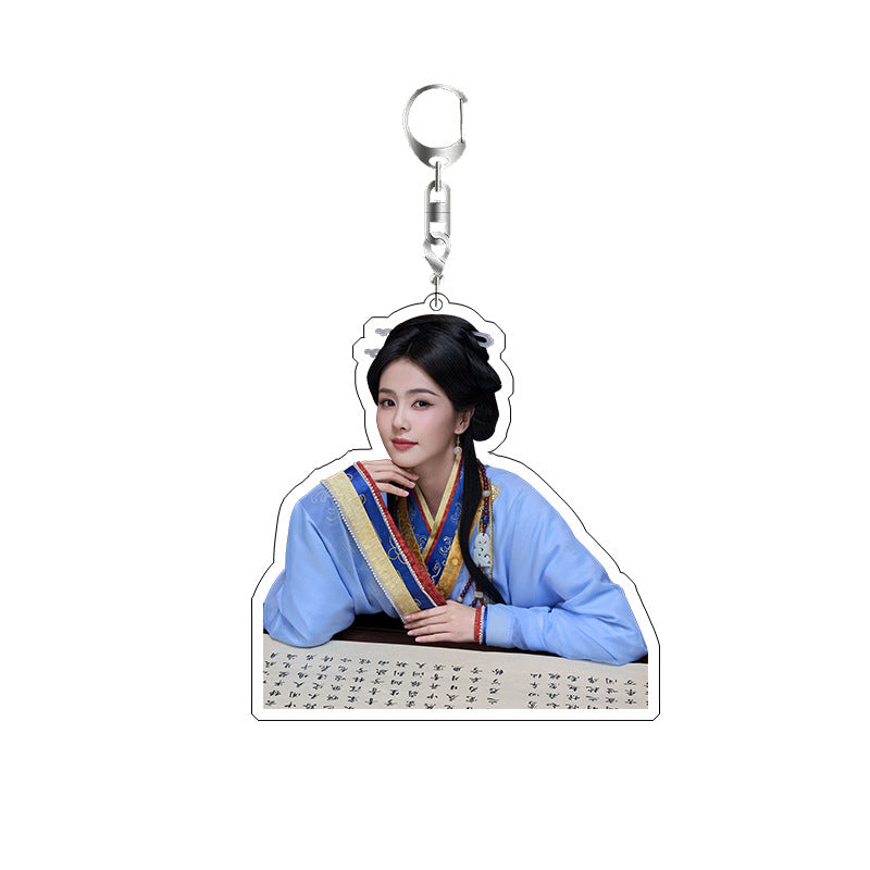 White Deer Keychain Double-sided Sandwich Acrylic Schoolbag Pendant