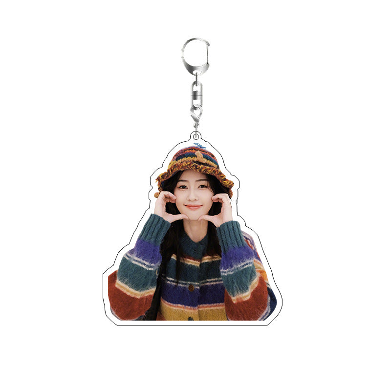 White Deer Keychain Double-sided Sandwich Acrylic Schoolbag Pendant