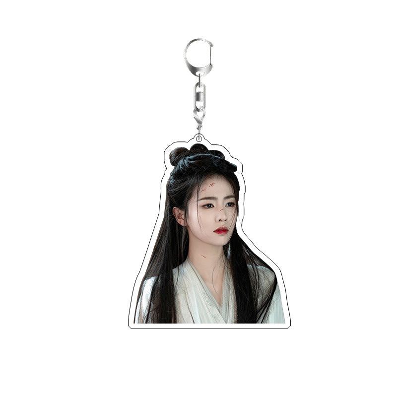 White Deer Keychain Double-sided Sandwich Acrylic Schoolbag Pendant
