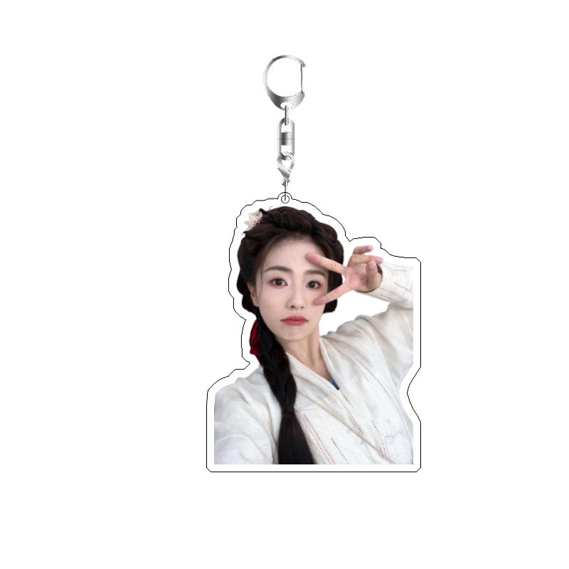 White Deer Keychain Double-sided Sandwich Acrylic Schoolbag Pendant